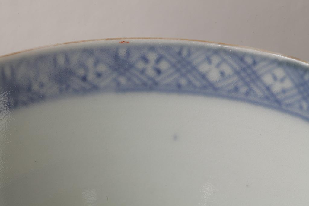 アンティーク雑貨　江戸期　古伊万里　色絵染付蓋茶碗2客セット(和食器)(R-042588)