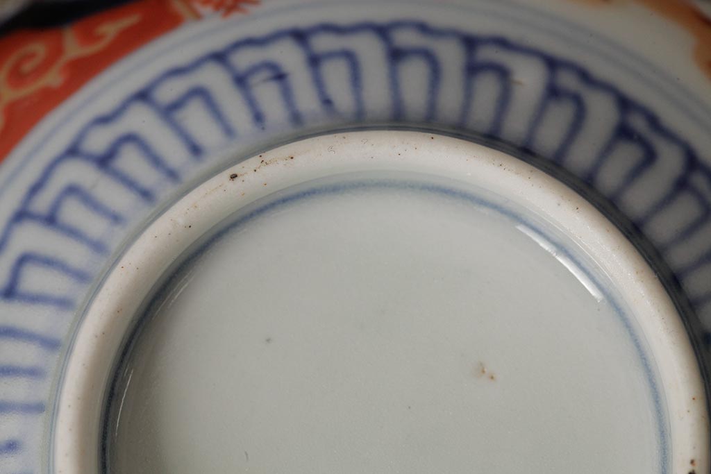 アンティーク雑貨　江戸期　古伊万里　色絵染付蓋茶碗2客セット(和食器)(R-042588)