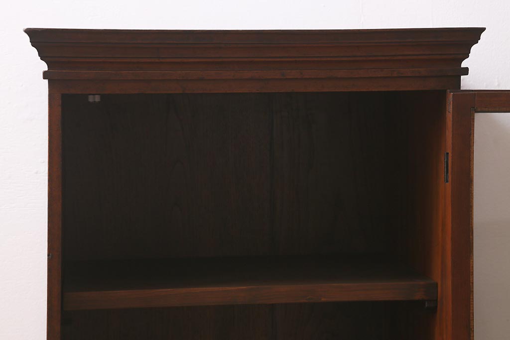和製アンティーク　大正昭和初期　栗材　珍しいコンパクトサイズの収納棚(飾り棚、サイドキャビネット)(R-042599)