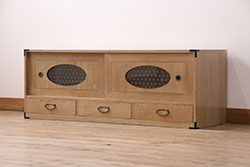 アンティーク家具　アンティーク　小ぶりでシンプルなローボード(テレビボード)(1)
