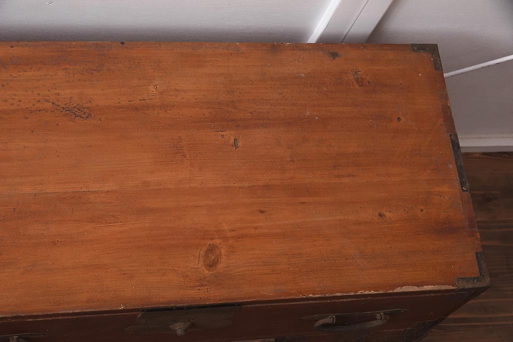 アンティーク家具　明治期　ヒノキ材　和の風情漂う重ねタンス(衣装箪笥、引き出し)(R-042661)