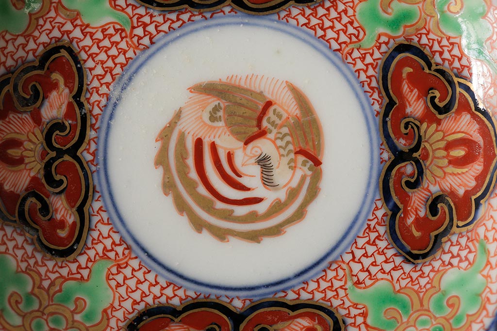  	アンティーク雑貨　江戸期　古伊万里　大明成化年製　色絵染付小皿3枚セット(和食器)(R-042700)
