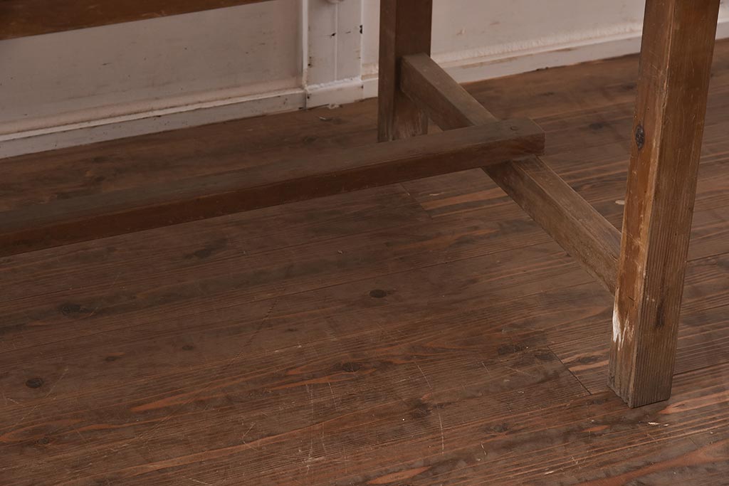 アンティーク家具　昭和レトロな雰囲気漂う作業台(ダイニングテーブル)(R-042809)