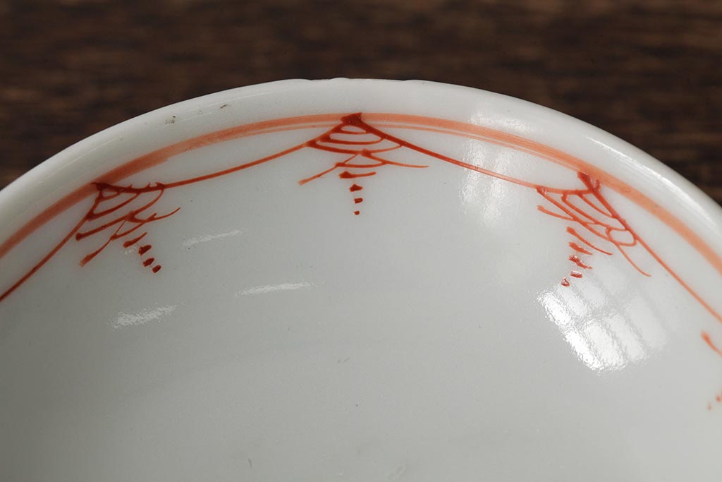 明治大正期　色絵染付蓋茶碗2客セット(和食器)(R-042810)