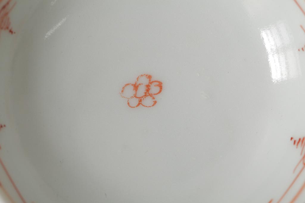 明治大正期　色絵染付蓋茶碗2客セット(和食器)(R-042810)