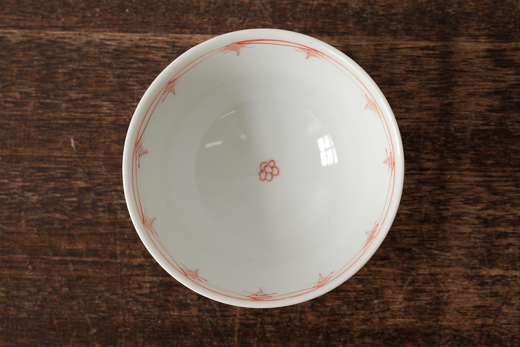 明治大正期　色絵染付蓋茶碗2客セット(和食器)(R-042810)