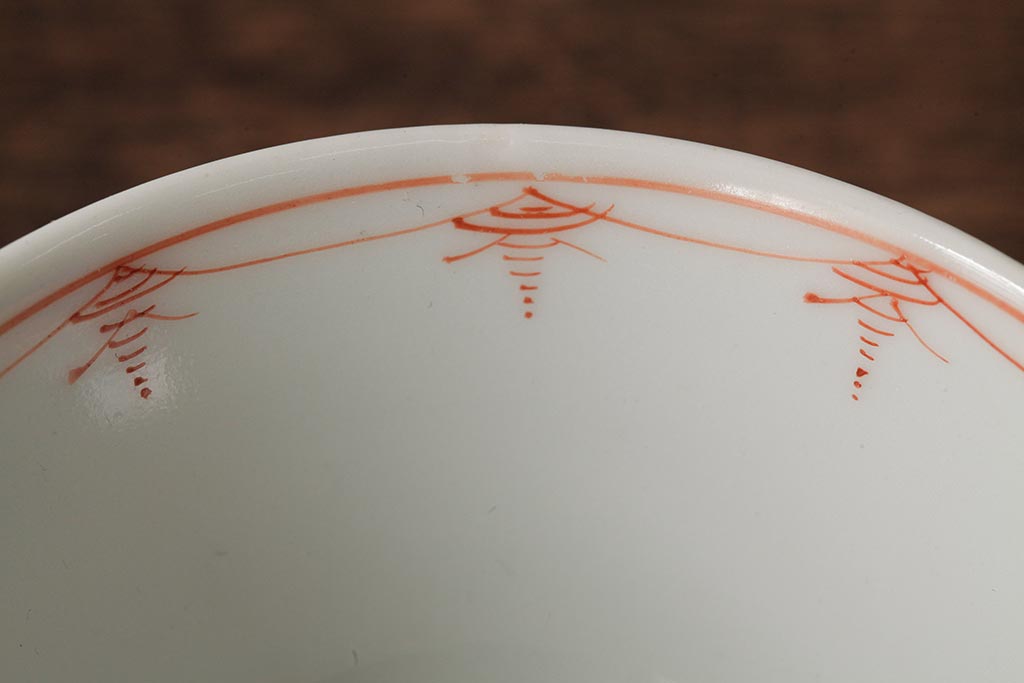 明治大正期　色絵染付蓋茶碗2客セット(和食器)(R-042810)
