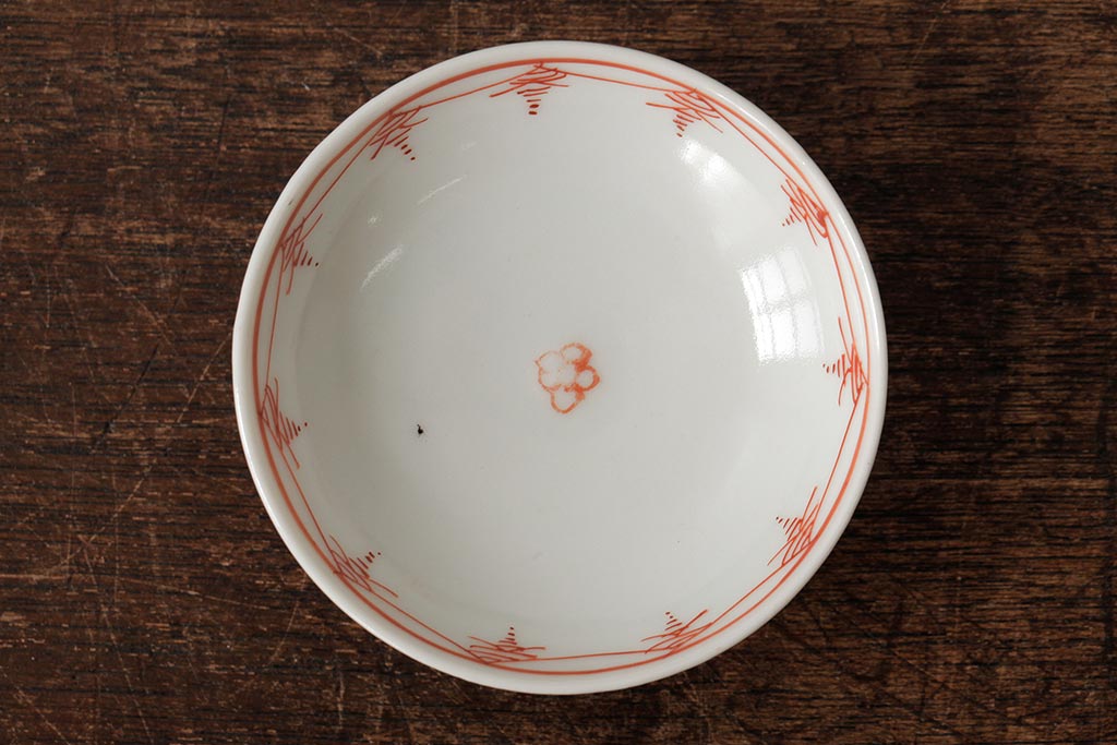明治大正期　色絵染付蓋茶碗2客セット(和食器)(R-042811)