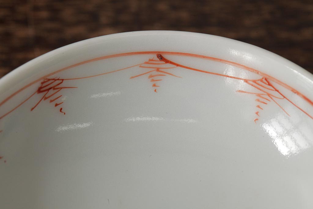 明治大正期　色絵染付蓋茶碗2客セット(和食器)(R-042811)