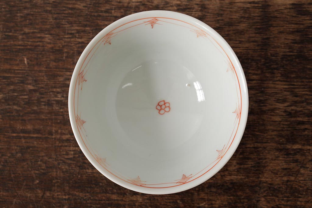 明治大正期　色絵染付蓋茶碗2客セット(和食器)(R-042811)