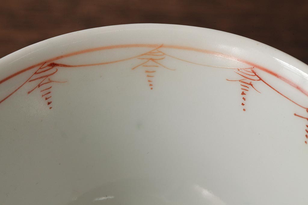 明治大正期　色絵染付蓋茶碗2客セット(和食器)(R-042811)