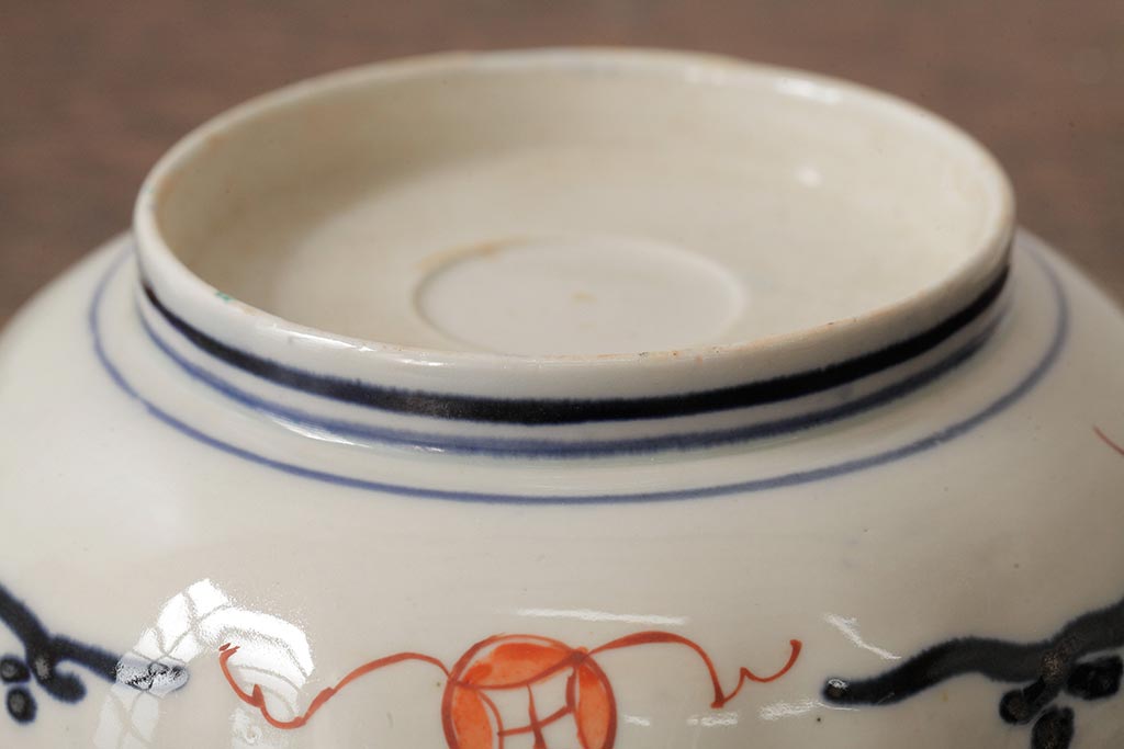 アンティーク雑貨　明治期　伊万里焼　金彩色絵なます皿3枚(中皿、和食器)(R-042833)