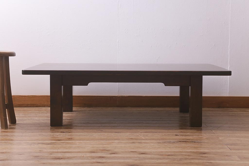 ビンテージ家具　北海道民芸家具　HM4052　シンプルなデザインの座卓(ローテーブル、ヴィンテージ)(定価約15万円)(R-042834)