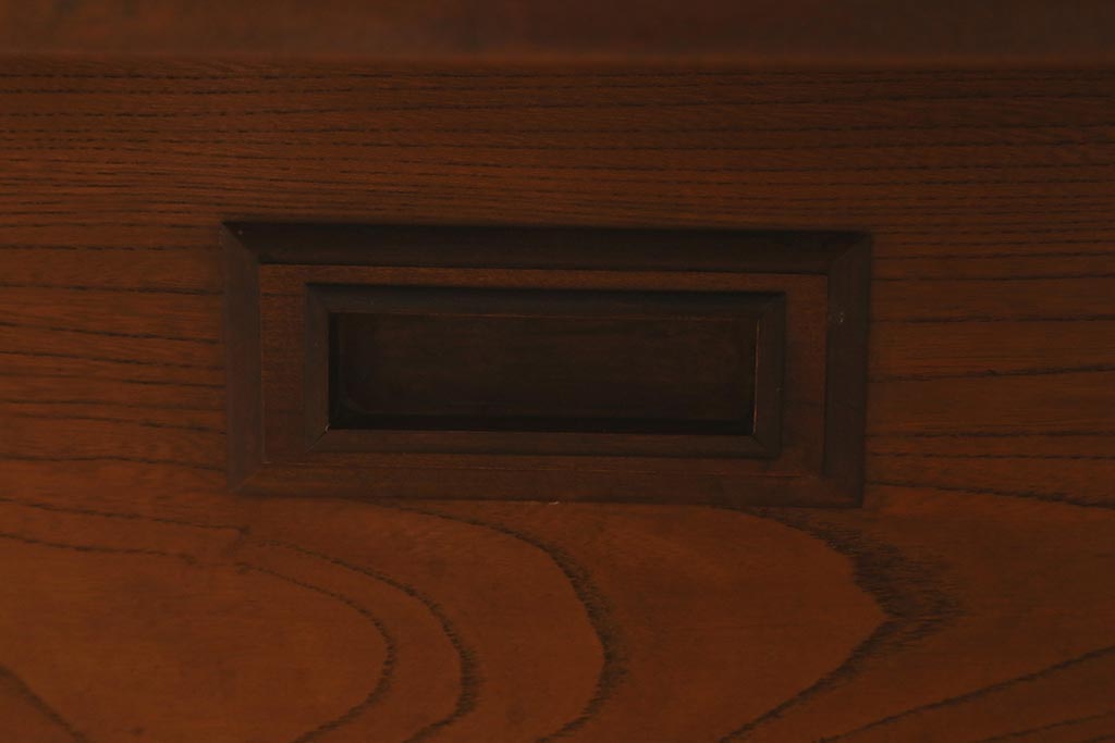 アンティーク雑貨　和製アンティーク　総欅材　杢目が美しい関西長火鉢(囲炉裏、長火鉢)(R-042852)