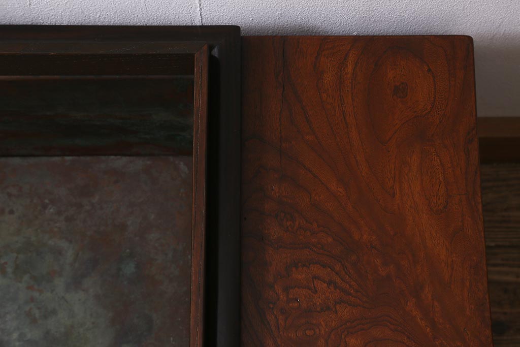 アンティーク雑貨　和製アンティーク　欅材　猫板付き　上質な和の空間を演出する長火鉢(木製火鉢)(R-042853)