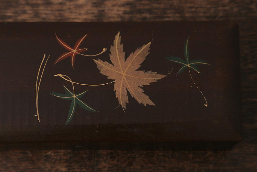 アンティーク雑貨　昭和初期　蒔絵　文箱2点セット(漆器、収納箱)(R-042868)