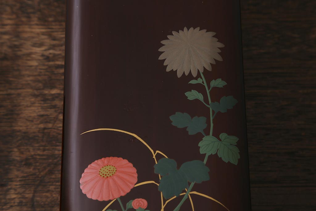 アンティーク雑貨　昭和初期　蒔絵　文箱2点セット(漆器、収納箱)(R-042868)