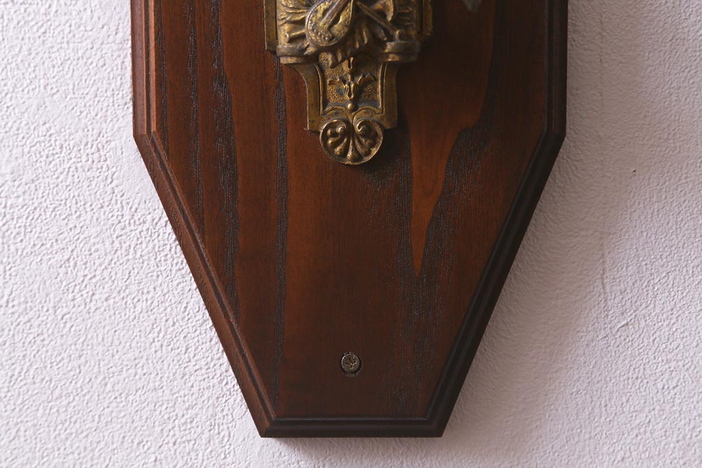 アンティーク雑貨　真鍮　ブラケットライトをリメイクした壁掛けキャンドルホルダー(ろうそく立て、燭台、キャンドルスタンド)(R-042871)
