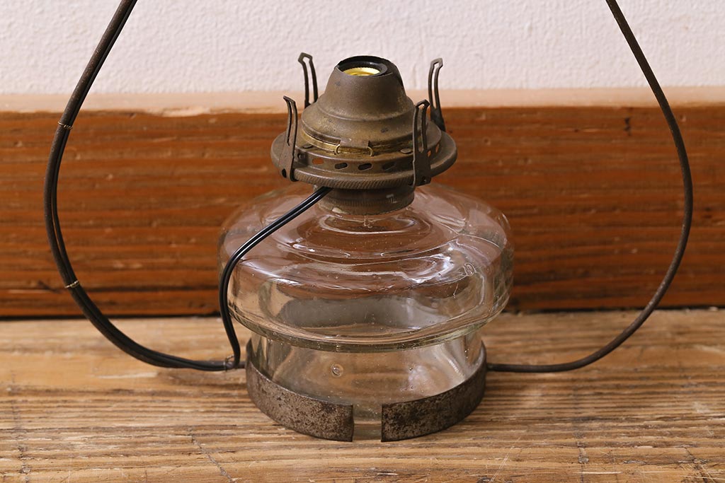 アンティーク照明　明治期　電気式リメイク　レトロな佇まいが魅力のランタン型ランプ(ペンダントライト、吊り下げ照明、天井照明)(R-042877)