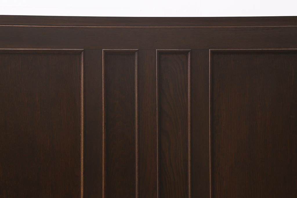 アンティーク家具　レトロ家具　ナラ材　薄型　ノスタルジックな雰囲気の両袖デスク(机、在宅ワーク、在宅用両袖机、在宅ワーク、在宅用ワークデスク、勉強机)(R-042886)