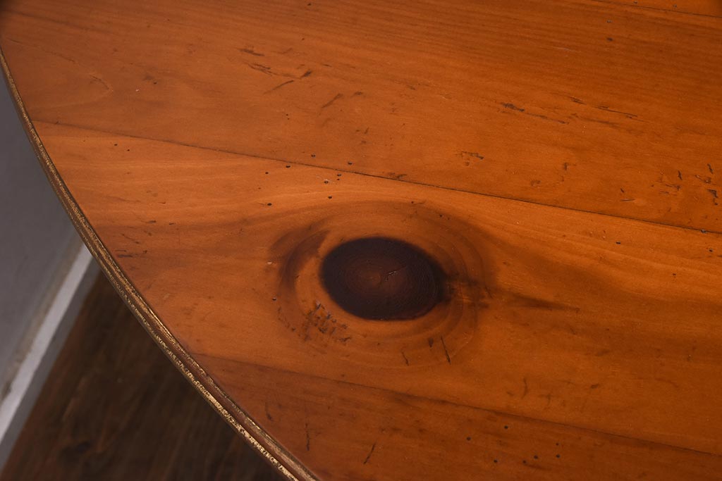 展示品　IDC大塚家具　Baker(ベーカー社)　1939　パイン材　エクステンションテーブル(ダイニングテーブル、ラウンドテーブル)(定価約80万円)(R-042897)