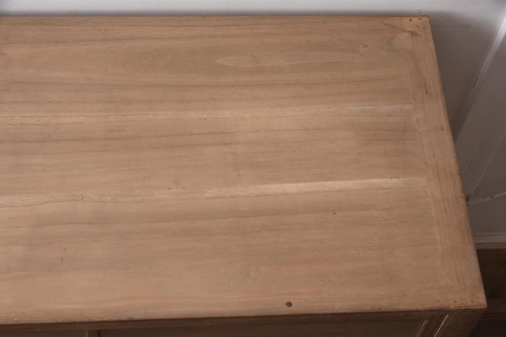 和製アンティーク　昭和初期　総桐材　呉服店で使われていた側面開きのガラスケース(ショーケース、飾り棚、陳列棚)(R-042900)