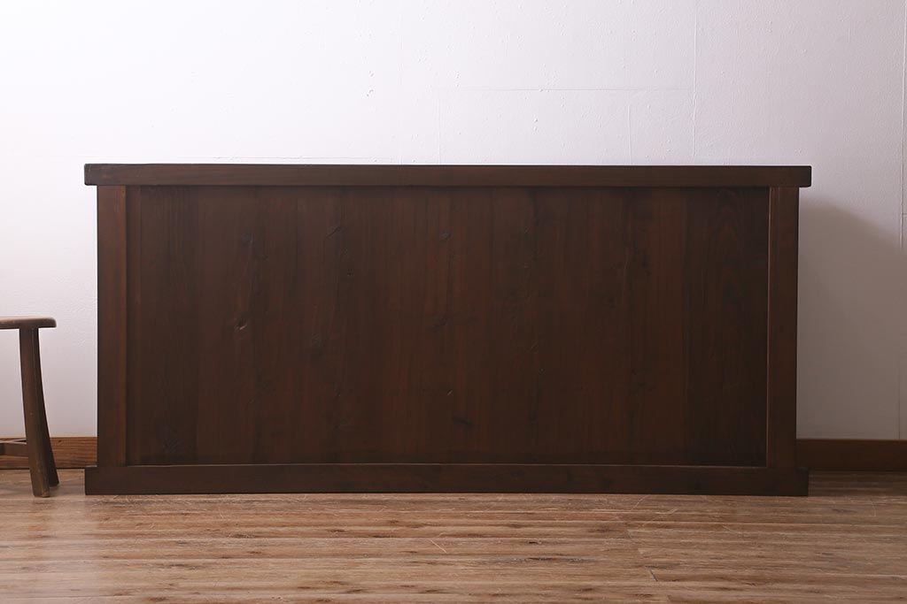アンティーク家具　ヒノキ材　4枚引き戸　6尺水屋サイドボード(水屋箪笥、戸棚、収納棚)(R-042905)