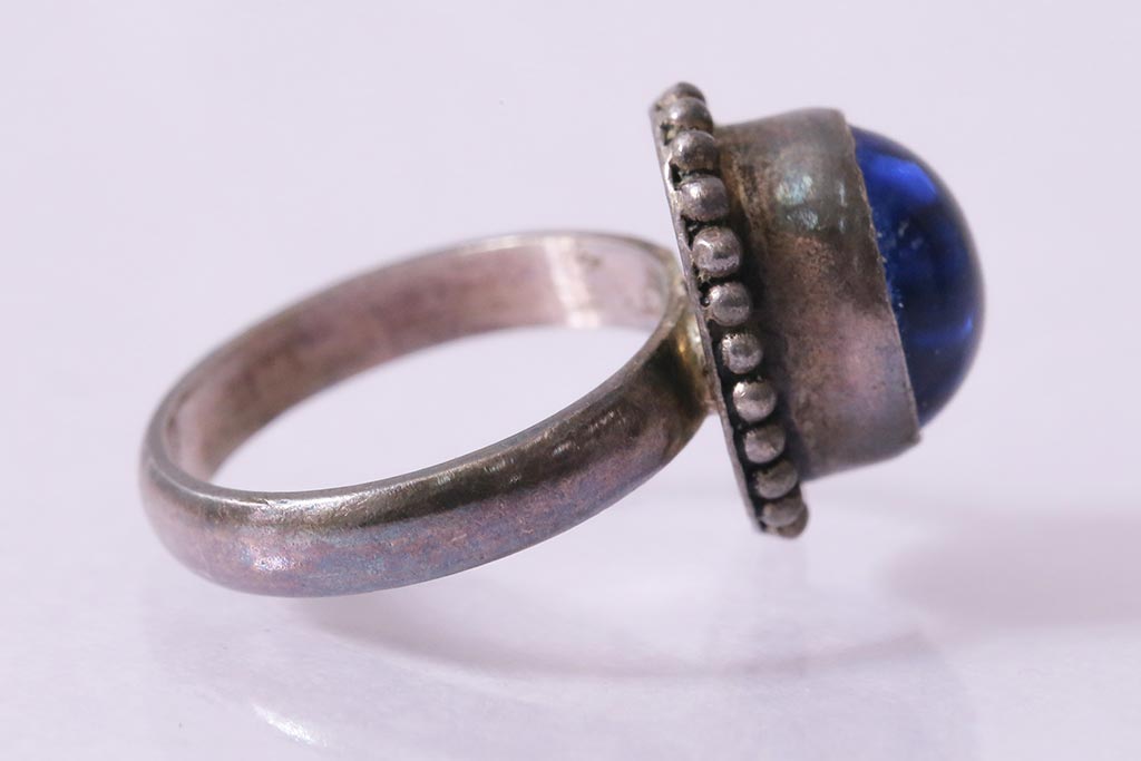 ヴィンテージアクセサリー　シルバー950　クラシカルなブルーのリング(指輪、ビンテージ)(R-042909)