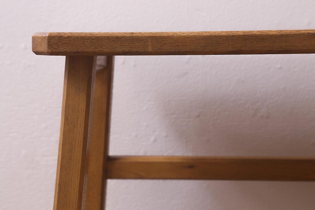 ヴィンテージ家具　昭和中期　タモ材　レア!ナチュラルインテリアにおすすめの踏み台(3段、飾り台、ステップ、ビンテージ)(R-042936)
