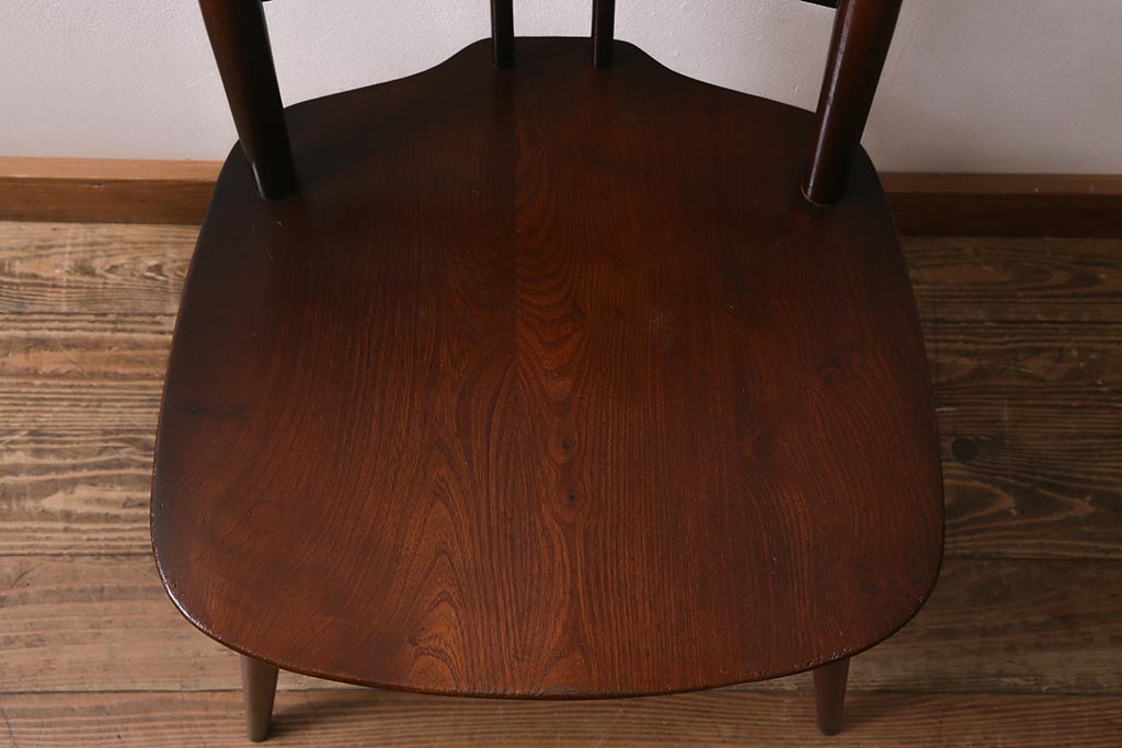 ヴィンテージ家具　イギリスビンテージ　ERCOL(アーコール)　希少!洗練されたデザインのラダーバックチェア(ダイニングチェア、椅子)(R-042956)