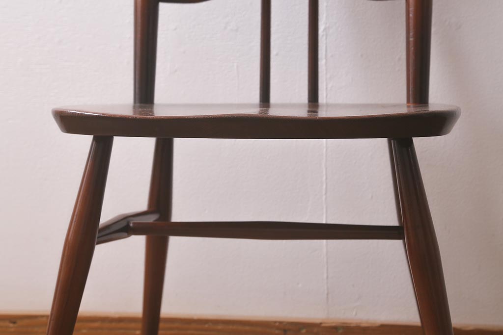 ヴィンテージ家具　イギリスビンテージ　ERCOL(アーコール)　希少!洗練されたデザインのラダーバックチェア(ダイニングチェア、椅子)(R-042956)