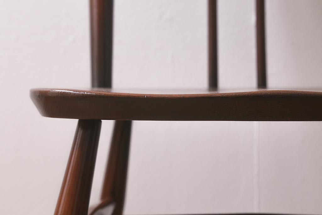 ヴィンテージ家具　イギリスビンテージ　ERCOL(アーコール)　希少!洗練されたデザインのラダーバックチェア(ダイニングチェア、椅子)(R-042956)