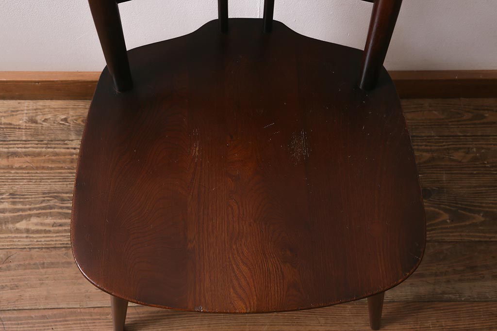 ヴィンテージ家具　イギリスビンテージ　ERCOL(アーコール)　希少!洗練されたデザインのラダーバックチェア(ダイニングチェア、椅子)(R-042957)