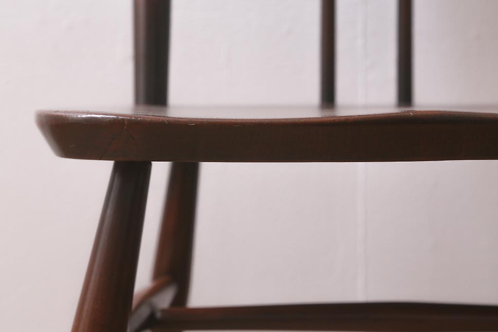 ヴィンテージ家具　イギリスビンテージ　ERCOL(アーコール)　希少!洗練されたデザインのラダーバックチェア(ダイニングチェア、椅子)(R-042958)