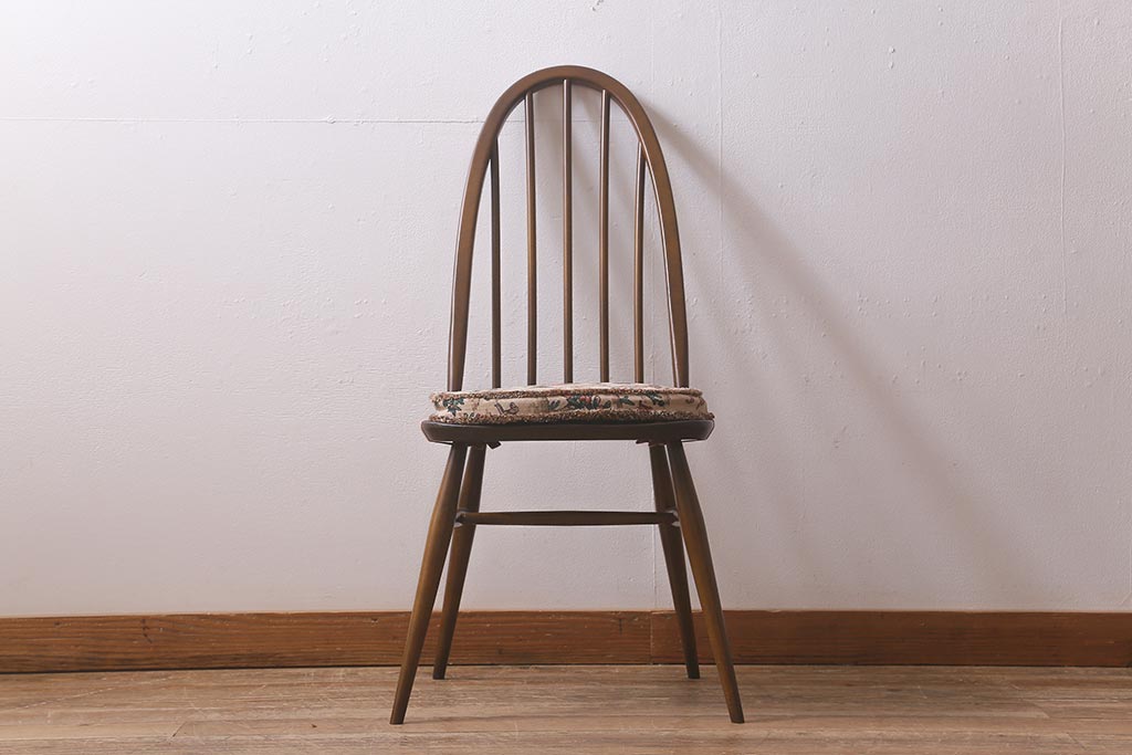 ヴィンテージ家具　ERCOL(アーコール)　クッション付き　カントリースタイルにも合うクエーカーチェア(椅子、ビンテージ)(R-042990)