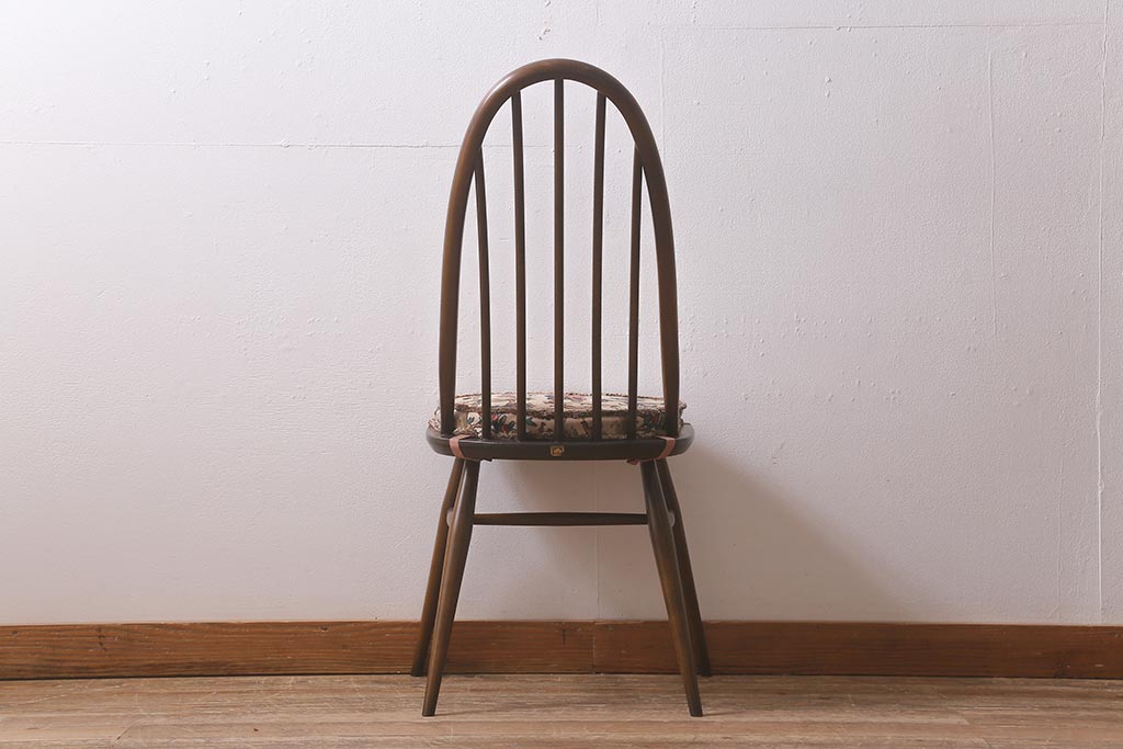 ヴィンテージ家具　ERCOL(アーコール)　クッション付き　カントリースタイルにも合うクエーカーチェア(椅子、ビンテージ)(R-042990)