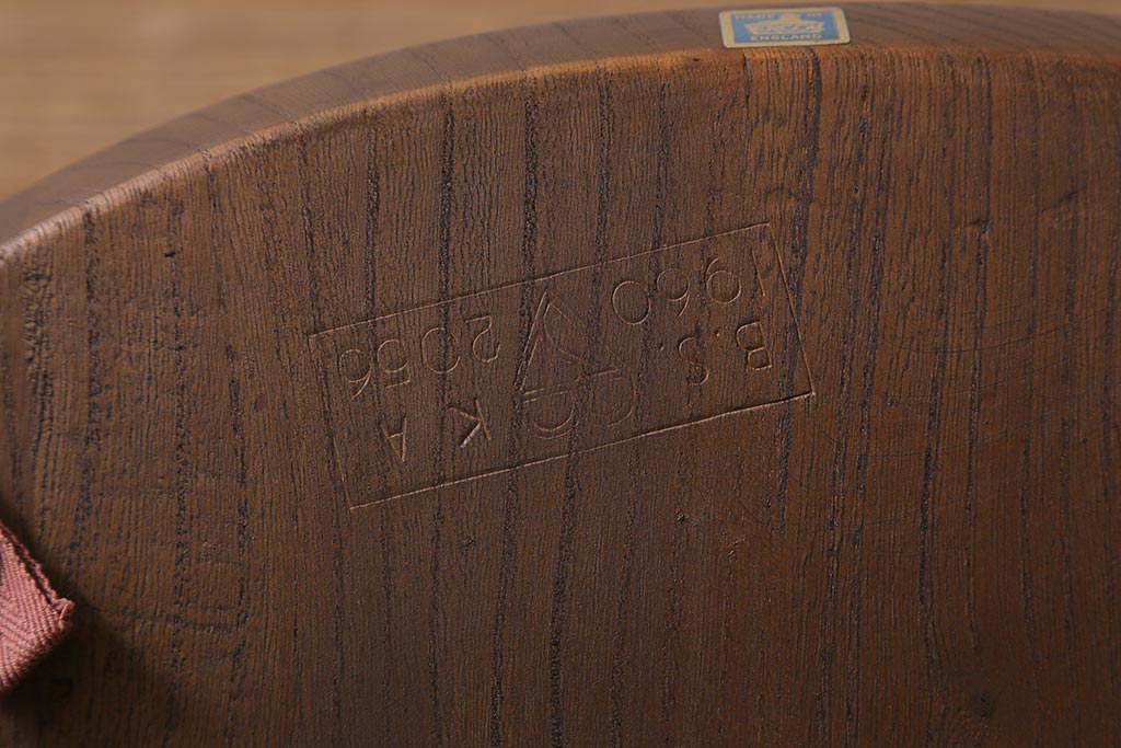 ヴィンテージ家具　ERCOL(アーコール)　クッション付き　カントリースタイルにも合うクエーカーチェア(椅子、ビンテージ)(R-042991)