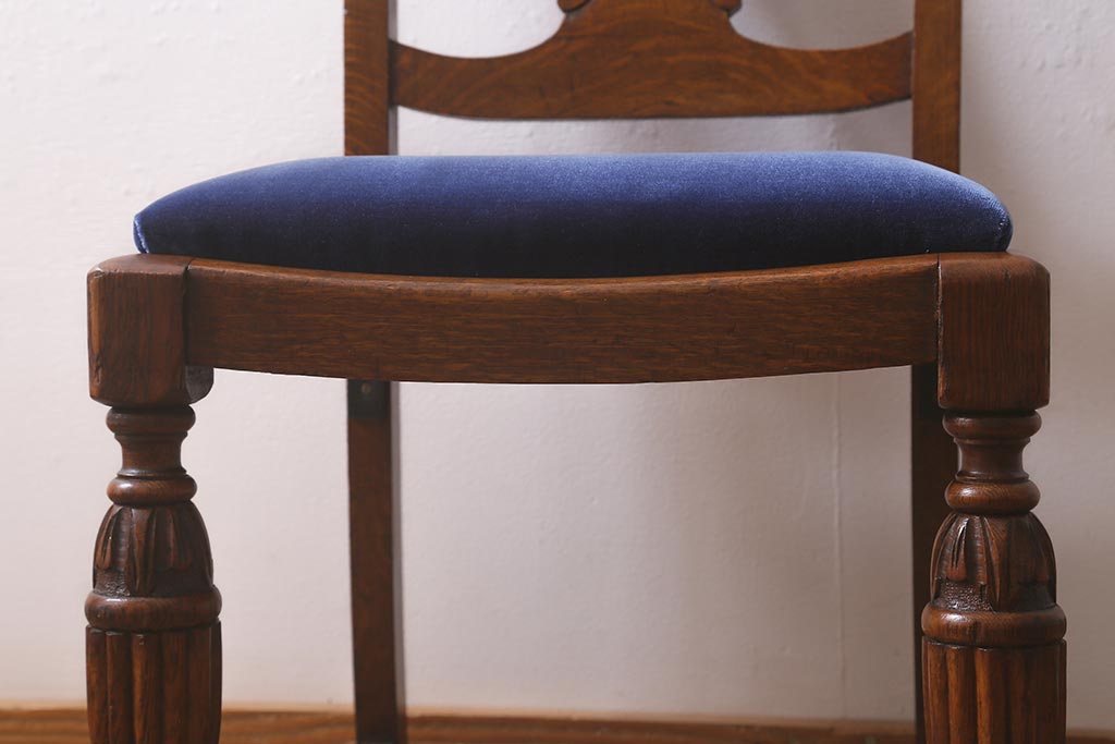 アンティーク家具　イギリスアンティーク　オーク材　バルボスレッグのダイニングチェア(椅子)(R-043025)