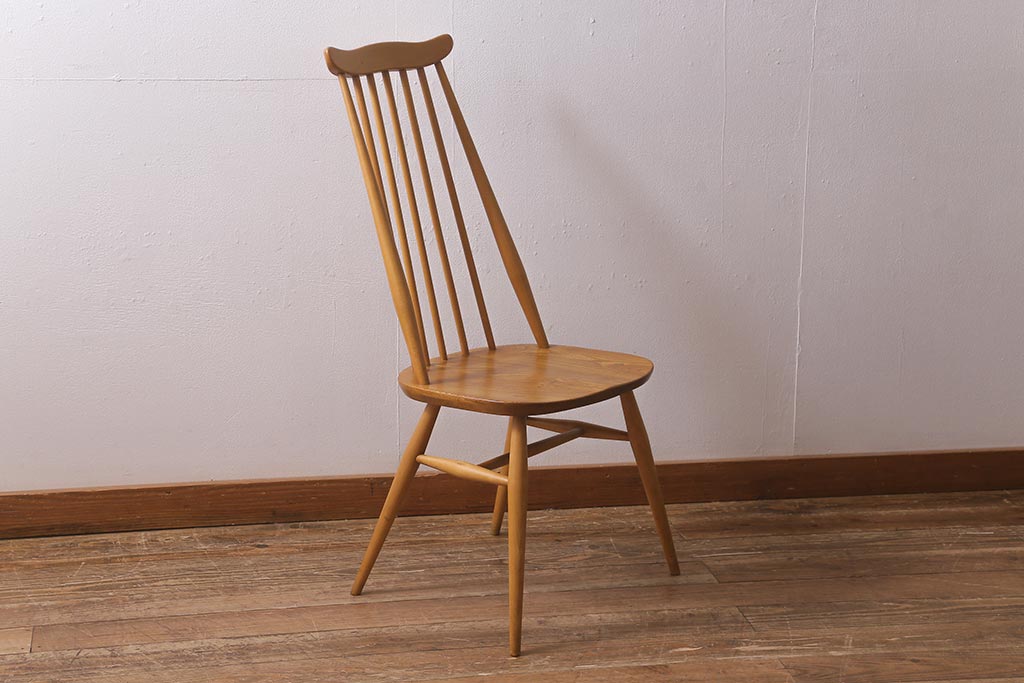 ヴィンテージ家具　イギリスビンテージ　ERCOL(アーコール)　ゴールドスミス　ナチュラルな木色のチェア (ダイニングチェア、椅子)(R-043028)