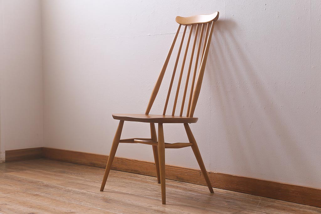 ヴィンテージ家具　イギリスビンテージ　ERCOL(アーコール)　ゴールドスミス　ナチュラルな木色のチェア (ダイニングチェア、椅子)(R-043028)