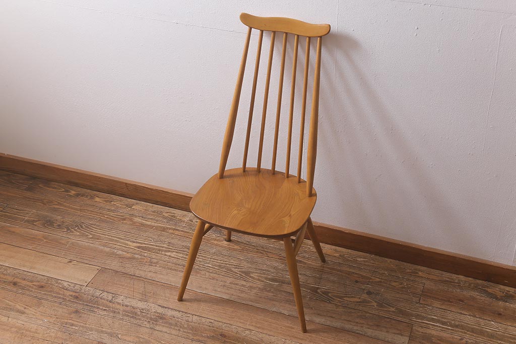 ヴィンテージ家具　イギリスビンテージ　ERCOL(アーコール)　ゴールドスミス　ナチュラルな木色のチェア (ダイニングチェア、椅子)(R-043028)