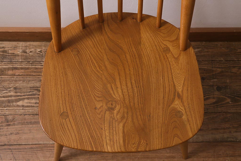 ヴィンテージ家具　イギリスビンテージ　ERCOL(アーコール)　ゴールドスミス　ナチュラルな木色のチェア (ダイニングチェア、椅子)(R-043028)