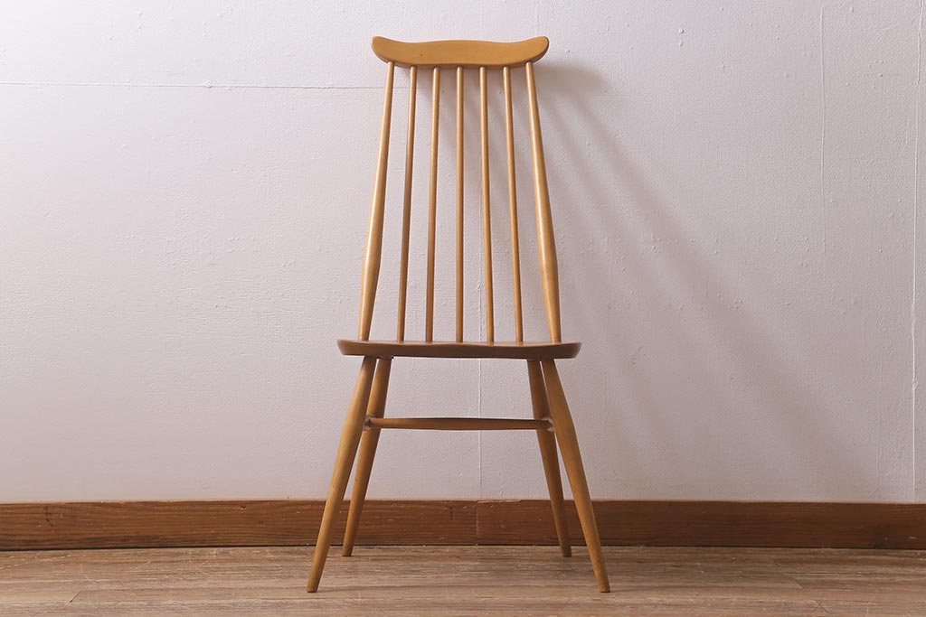 ヴィンテージ家具　イギリスビンテージ　ERCOL(アーコール)　ゴールドスミス　ナチュラルな木色のチェア (ダイニングチェア、椅子)(R-043029)