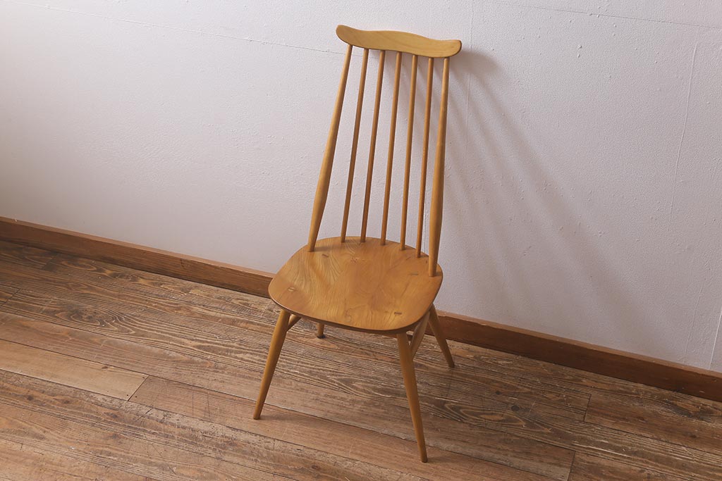 ヴィンテージ家具　イギリスビンテージ　ERCOL(アーコール)　ゴールドスミス　ナチュラルな木色のチェア (ダイニングチェア、椅子)(R-043029)