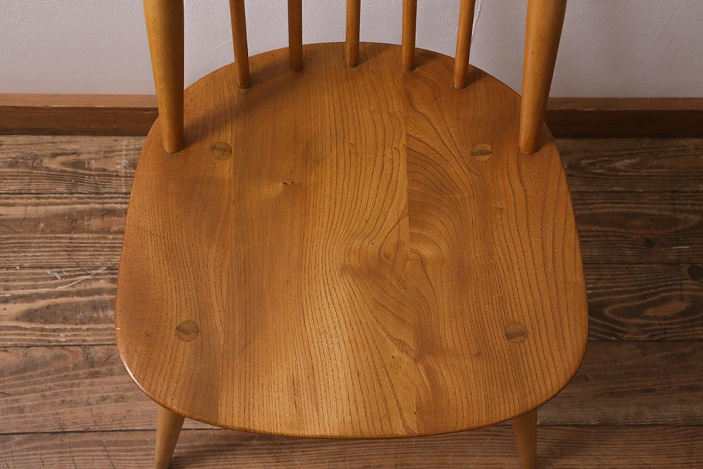 ヴィンテージ家具　イギリスビンテージ　ERCOL(アーコール)　ゴールドスミス　ナチュラルな木色のチェア (ダイニングチェア、椅子)(R-043030)