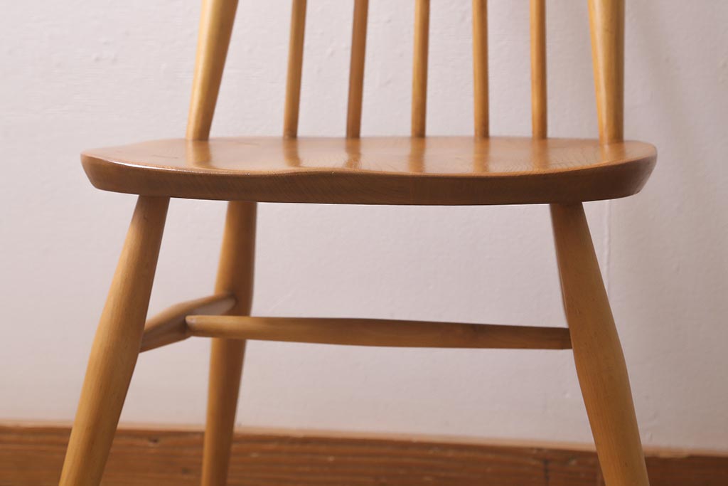 ヴィンテージ家具　イギリスビンテージ　ERCOL(アーコール)　ゴールドスミス　ナチュラルな木色のチェア (ダイニングチェア、椅子)(R-043030)