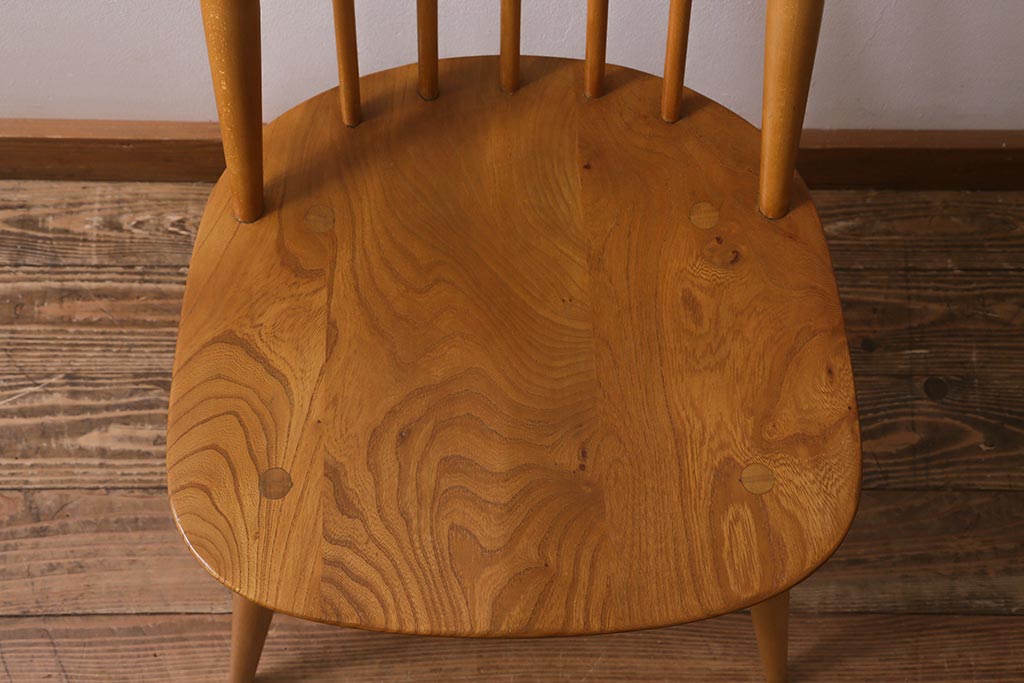 ヴィンテージ家具　イギリスビンテージ　ERCOL(アーコール)　ゴールドスミス　ナチュラルな木色のチェア (ダイニングチェア、椅子)(R-043031)