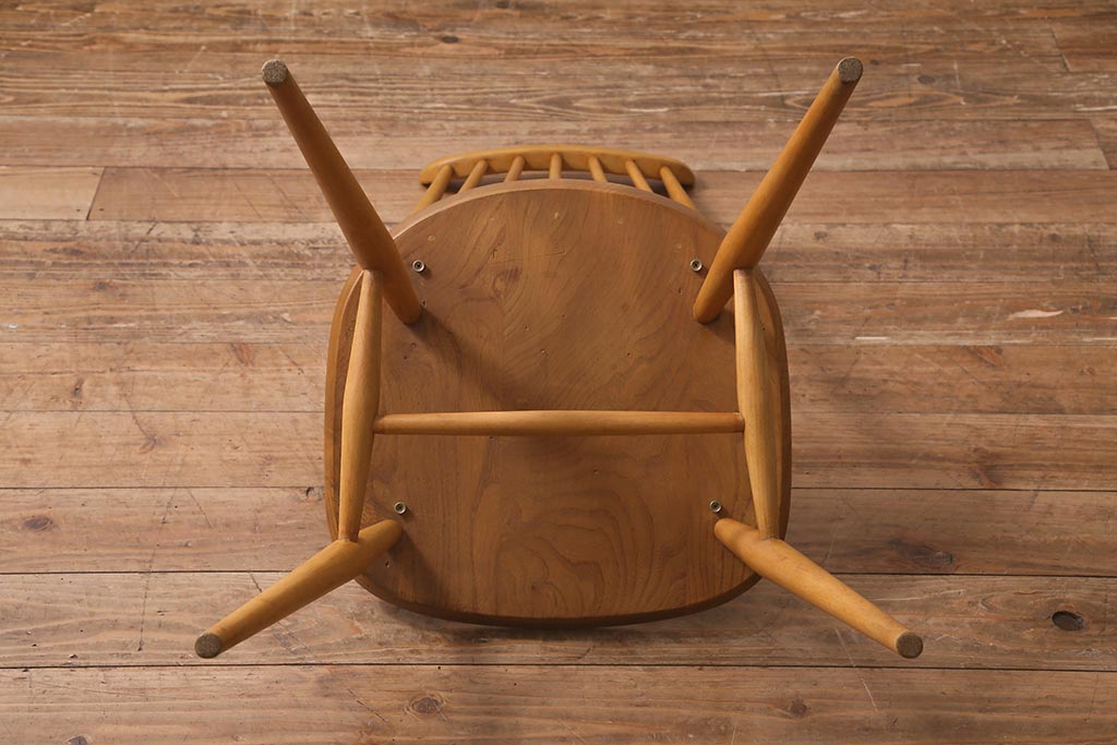 ヴィンテージ家具　イギリスビンテージ　ERCOL(アーコール)　ゴールドスミス　ナチュラルな木色のチェア (ダイニングチェア、椅子)(R-043031)