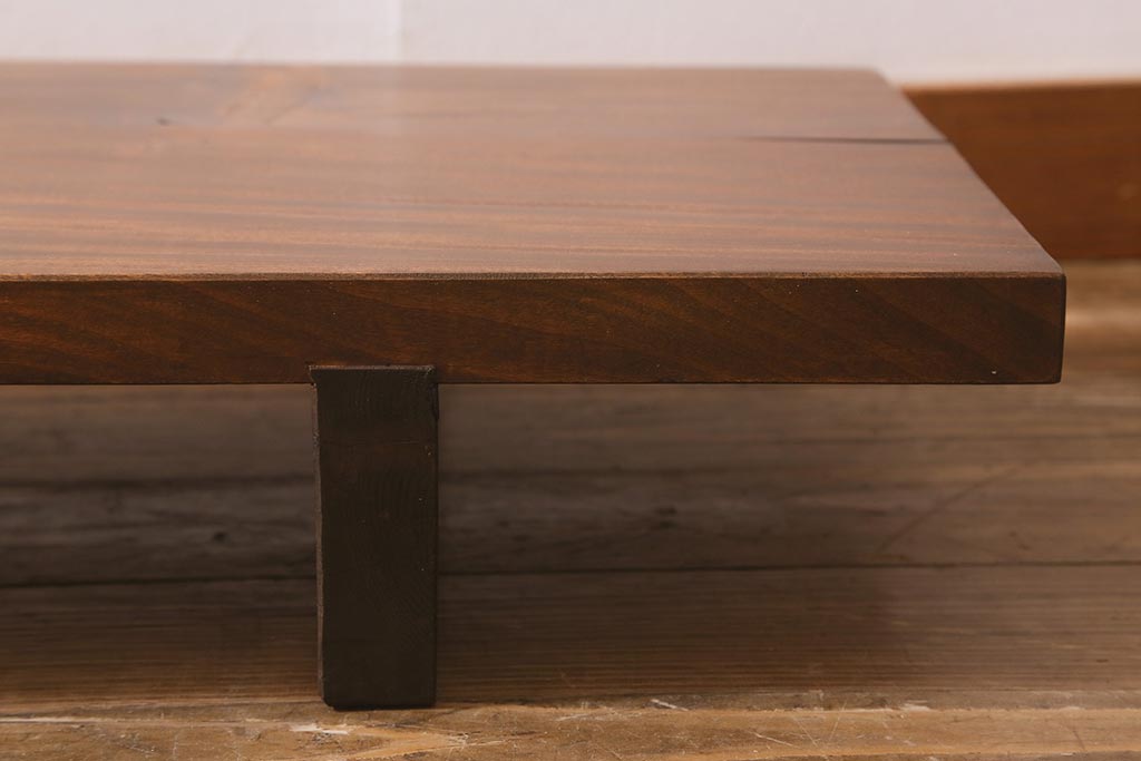 アンティーク家具　大正昭和初期　楓(カエデ)一枚板　大振りなサイズの裁ち板(ローテーブル、作業台、飾り台、陳列台)(R-043037)