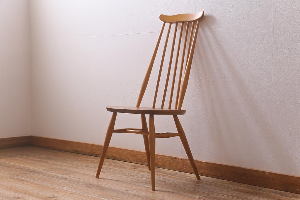 ヴィンテージ家具　イギリスビンテージ　ERCOL(アーコール)　ゴールドスミス　ナチュラルな木色が魅力のチェア (ダイニングチェア、椅子)(R-043077)